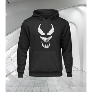Amor Man Venom Dijital Baskılı Kapüşonlu 4 Iplik Çok Kalın Tam Kışlık Oversize Kapüşonlu Trend Erkek Sweatshirt
