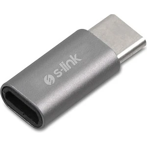 SL-TA25M Gümüş Metal Gövde Microusb 5pin F To Type C M Çevirici