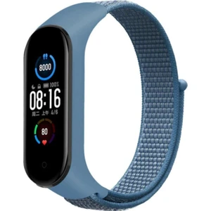 Xiaomi Mi Band 5 ve 6 Uyumlu Loop Dokuma Kordon Kayış Mavi