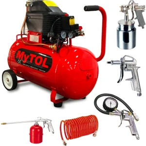 50 Litre Hava Kompresörü 2 Hp 8 Bar ve 5li Havalı Set