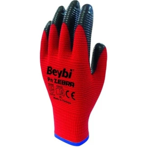 Pnzebra Nitril Kırmızı No : 10 Işçi ve Iş Güvenliği Eldiveni (12 Çift)