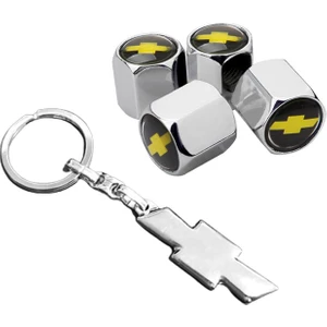 Chevrolet Krom Renk Sibop Kapağı 4 Adet ve Krom Anahtarlık