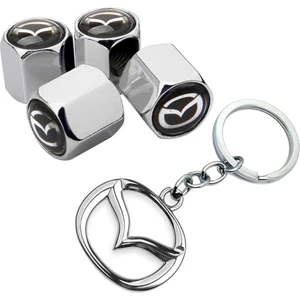 Mazda Krom Renk Sibop Kapağı 4 Adet ve Krom Anahtarlık