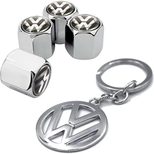 Volkswagen Krom Renk Sibop Kapağı 4 Adet ve Krom Anahtarlık