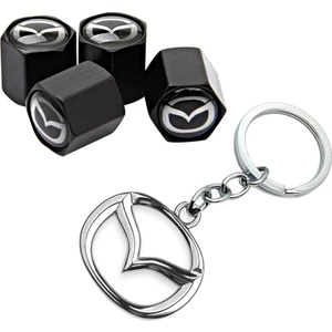 Mazda Sibop Kapağı 4 Adet ve Krom Anahtarlık