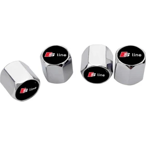 Audi S Line Logolu Sibop Kapağı 4 Adet Paslanmaz Çelik Krom Renk