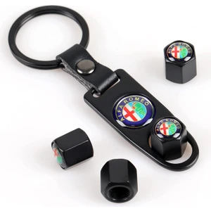 Alfa Romeo Paslanmaz Çelik Sibop Kapağı ve Anahtarlık Seti