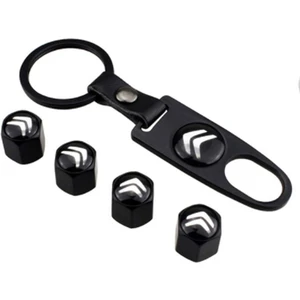 Citroen Paslanmaz Çelik Sibop Kapağı ve Anahtarlık Seti