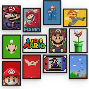 Super Mario 12 Parça Mdf Tablo