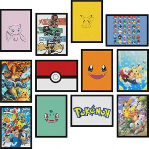 Pokemon 12 Parça Mdf Tablo