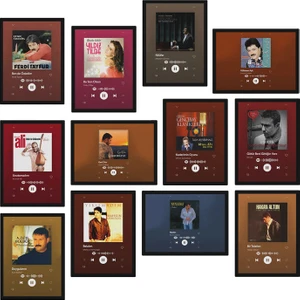 Arabesk Spotify Karekodlu 12 Parça Mdf Tablo