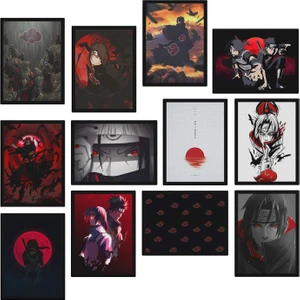 Naruto Itachi 12 Parça Mdf Tablo