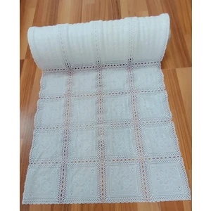 Dantel Pvc Raf Dolap Çekmece Örtüsü Eni 50CM x 3 mt  -- Dantel Beyaz Çiçek O5 ÇİÇEK456