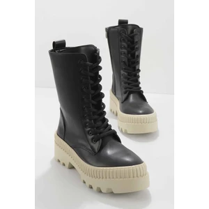 Siyah Bej  Kadın Bot & Bootie K02678020809