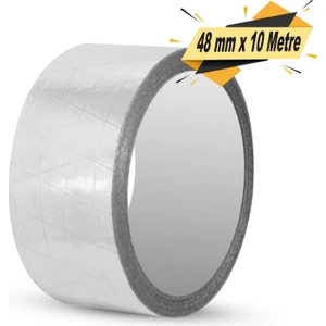 Alüminyum Folyo Bant 48 mm x 10 mt Sızdırmaz Takviyeli Yanmaz Soba Borusu Bandı
