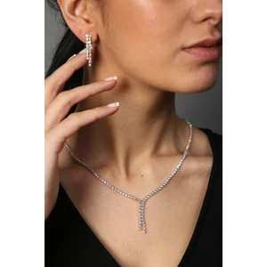 Elika Silver Kadın Su Yolu Model Kolye ve Küpe Set