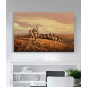 Atları Üstünde Amerikan Yerlileri Kanvas Tablo