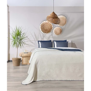 Twin Soft Pamuklu Tek Kişilik Battaniye Mavi Krem 150 x 200 5005A
