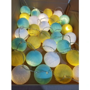 Işıklı Toplar Türkiye Montessori Işıklı Top LED Aydınlatma Dekoratif Gece Lambası 3 Metre 20 Top