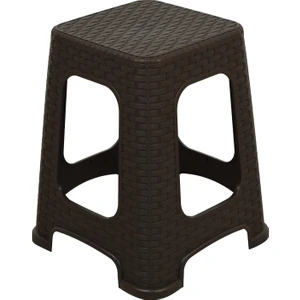 Sağlam Plastik Karizma Rattan Tabure Kahverengi