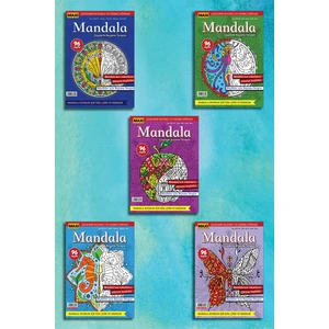 Mandala Çizgilerle Boyama 5' Li Set 1
