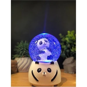 Düşünen Panda Orta Boy Işıklı Müzikli Kar Küresi