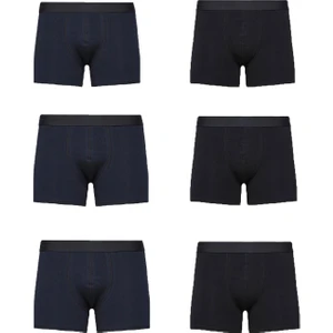 John Lion Erkek 6' Lı Premium Siyah-Lacivert Likralı Boxer