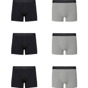 John Lion Erkek 6' Lı Premium Siyah-Gri Likralı Boxer