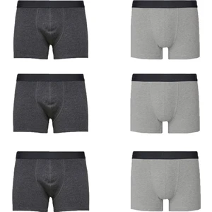 John Lion Erkek 6' Lı Premium Gri-Füme Likralı Boxer