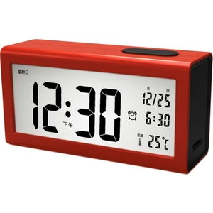 LCD Dijital Arka Işık Masası Çalar Saat Gündüz Tarihi Iç Mekan Sıcaklığı Ekran Kırmızı (Yurt Dışından)