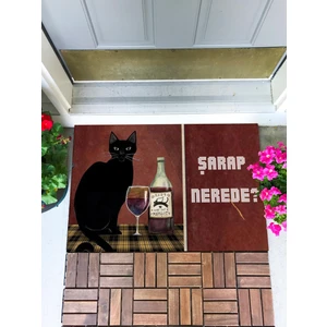 Buket Home Şarap Nerede Kapı Önü Paspası Dekoratif Kapı Paspası Dış Mekan Paspas Ev Içi Paspası 45X70CM