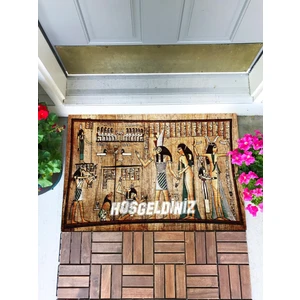 Buket Home Antik Mısır Kapı Önü Paspası Dekoratif Kapı Paspası Dış Mekan Paspas Ev Içi Paspası 45X70CM
