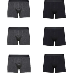 John Lion Erkek 6' Lı Premium Siyah-Füme Likralı Boxer