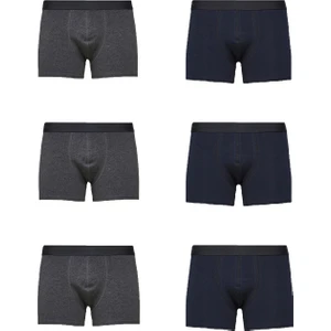 John Lion Erkek 6' Lı Premium Füme-Lacivert Likralı Boxer