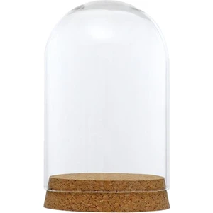 F Fityle Cam Dome Çan Kavanoz Cloche Ekran Peri Bahçe Dekor ile Ahşap Baz 8X12 cm (Yurt Dışından)