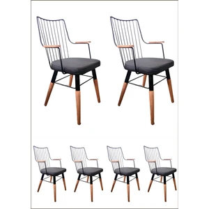Kollu Ahşap Sandalye Cafe Sandalye Mutfak Sandalye 6 ADET FİYATIDIR