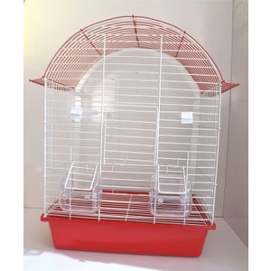 Green Pet Çift Muhabbet Kuşu, Sultan Papağanı ve Küçük Irk Papağanlar Için Çift Yemlikli Kafes Kırmızı