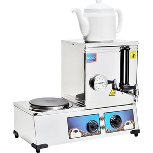Gold Çay Kazanı Tek Demlikli Elektrikli Pleytli Çay Ocağı Kazanı