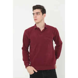 KMK Kombin Erkek Bordo Yakalı Selanik Yumusak Dokulu Kazak