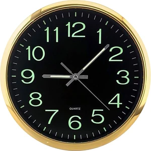 F Fityle 12 '' Modern Aydınlık Duvar Saati Karanlık Sessiz Kuvars Ev Ofisinde Glow (Yurt Dışından)