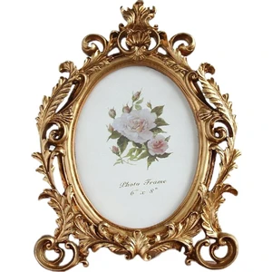 F Fityle Antika Retro Resim Çerçevesi Fotoğraf Tutucu El Sanatları Süslü Oval Arts Çerçeveleri 8 Inç (Yurt Dışından)