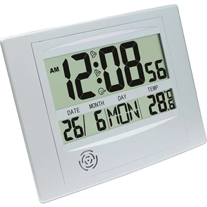 F Fityle Dijital Takvim Günü Saati Alarm LCD Ekran Sıcaklık Gümüş ile Büyük Zaman (Yurt Dışından)
