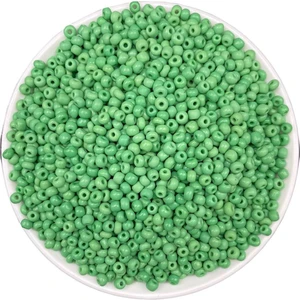Hedef Bijuteri 50 Gram Yeşil Renk Mat Cam Kum Boncuk , Takı Yapım Boncuğu (50GR,~600 Adet)