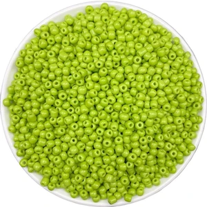 Hedef Bijuteri 50 Gram Açık Yeşil Mat Cam Kum Boncuk , Takı Yapım Boncuğu (50GR,~600 Adet)