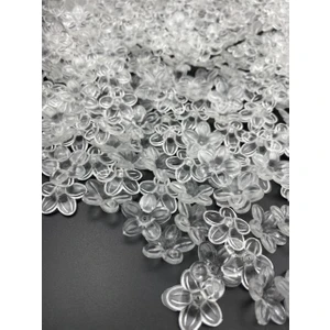 Hedef Bijuteri 50GR Akrilik 20MM Şeffaf Renk Çiçek Model Boncuk (50 Gr,~40 Adet)