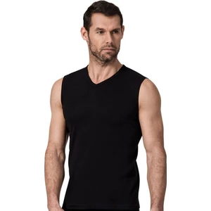 Erkek Elastan Likralı V-Yaka 0-Kol Spor Fanila 6'lı  Siyah