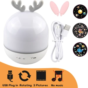 Yıldızlı Gökyüzü Dönen LED Gece Lambası + Bluetooth Hoparlör (Yurt Dışından)