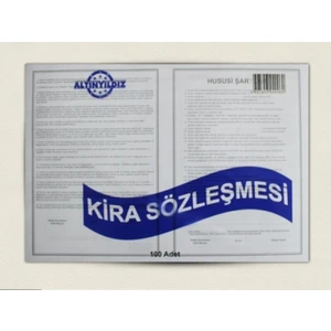 Kira Kontrat Kağıdı 100 Adet 25X35 cm