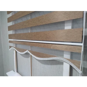 Story Perde Dilimli Soft Bamboo Kahverengi Zebra Perde