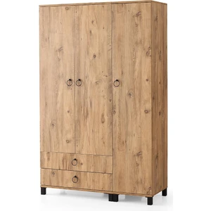 Erezoğulları Mobilya 3 Kapılı 2 Çekmeceli Gardrop Elbise Dolabı 120X46X189CM